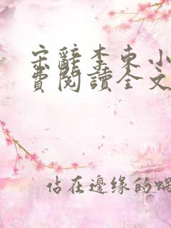 宋辞李东小说免费阅读全文无弹窗