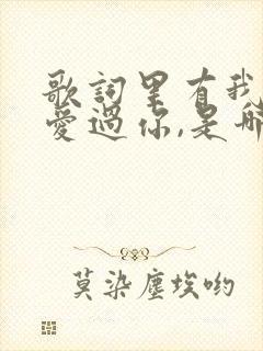 歌词里有我曾经爱过你,是哪首歌曲
