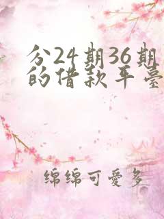 分24期36期的借款平台