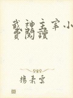 武神主宰小说免费阅读