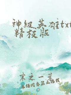 神级英雄txt 精校版