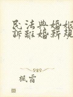 民法典婚姻法起诉离婚新规