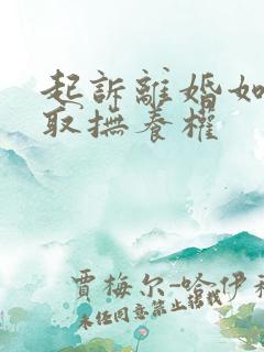 起诉离婚如何争取抚养权