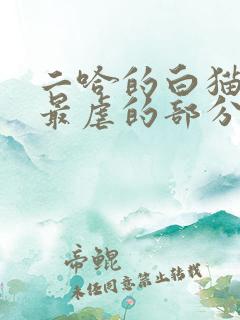 二哈的白猫师尊最虐的部分