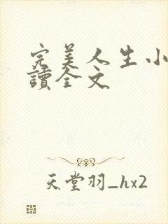 完美人生小说阅读全文