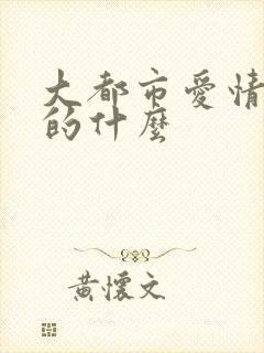 大都市爱情法讲的什么