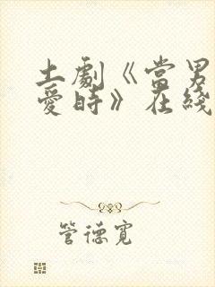 土剧《当男人恋爱时》在线观看