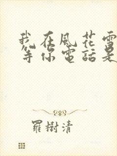 我在风花雪月里等你电话是谁的