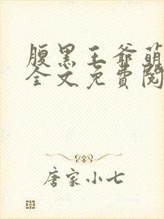 腹黑王爷萌医妃全文免费阅读