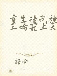 重生后我被摄政王娇宠上天了