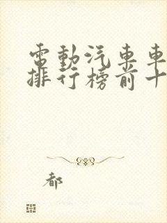 电动汽车车牌子排行榜前十名