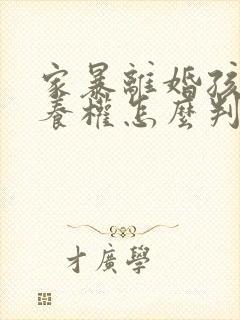 家暴离婚孩子抚养权怎么判