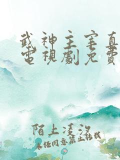 武神主宰真人版电视剧免费观看第二部