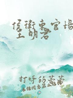 侯卫东官场笔记 王明君