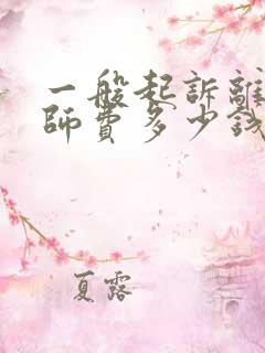 一般起诉离婚律师费多少钱