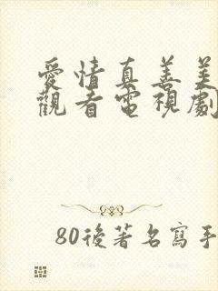 爱情真善美免费观看电视剧