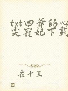 txt四爷的心尖宠妃下载