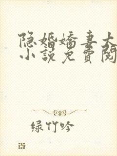 隐婚娇妻太迷人小说免费阅读