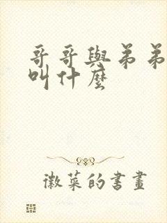 哥哥与弟弟关系叫什么