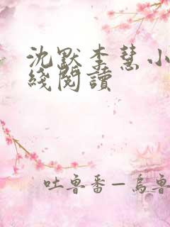 沈默李慧小说在线阅读