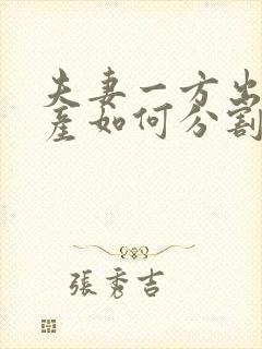 夫妻一方出轨财产如何分割