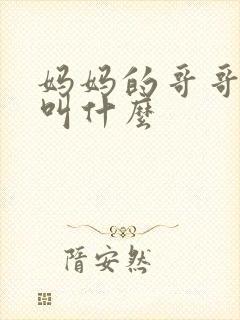 妈妈的哥哥弟弟叫什么