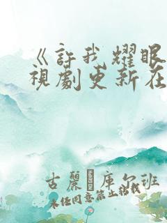 《许我耀眼》电视剧更新在线观看免费