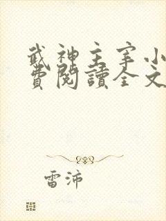 武神主宰小说免费阅读全文免费阅读
