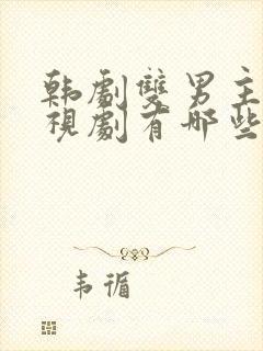 韩剧双男主的电视剧有哪些