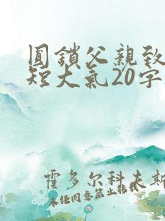 圆锁父亲致辞简短大气20字