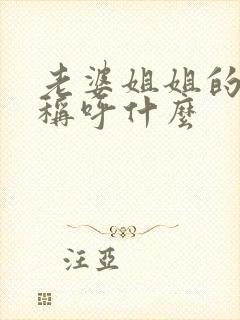 老婆姐姐的老公称呼什么