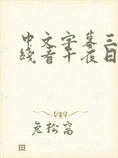 中文字幕三级在线看午夜日本