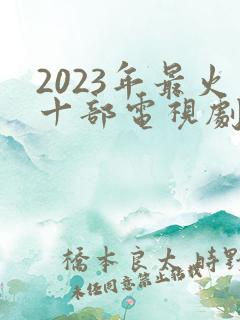 2023年最火十部电视剧