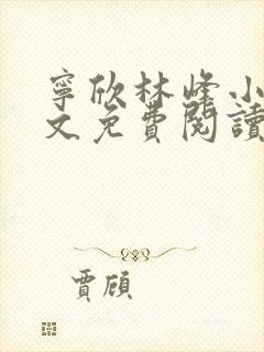 宁欣林峰小说全文免费阅读无弹窗