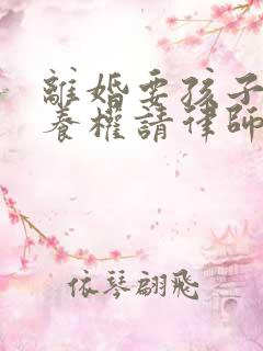 离婚要孩子的抚养权请律师的多少钱