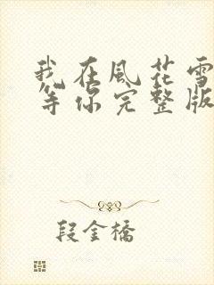 我在风花雪月中等你完整版
