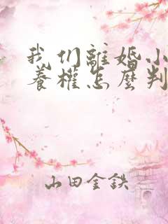 我们离婚小孩抚养权怎么判