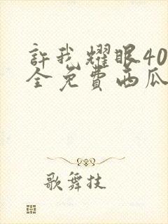 许我耀眼40集全免费西瓜播放