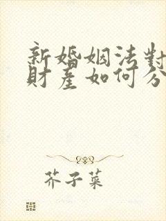 新婚姻法对婚前财产如何分配