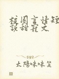 校园言情短篇小说甜宠文