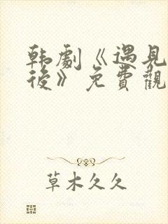 韩剧《遇见你之后》免费观看