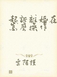 起诉离婚在网上怎么操作