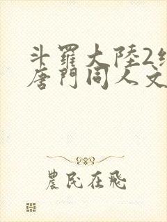 斗罗大陆2绝世唐门同人文