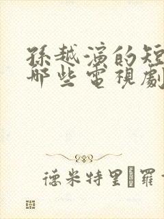 孙越演的短剧有哪些电视剧