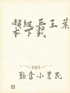 超级兵王叶谦完本下载