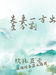 夫妻一方出轨财产分割