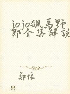 jojo飙马野郎全集解说