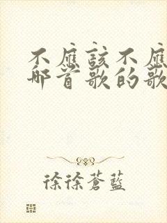 不应该不应该是哪首歌的歌词