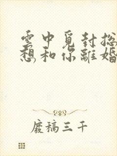 云中觅封总太太想和你离婚很久了