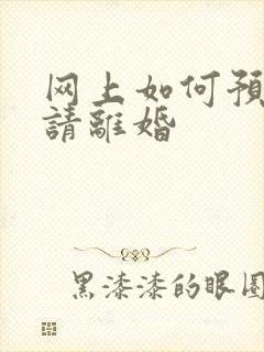 网上如何预约申请离婚